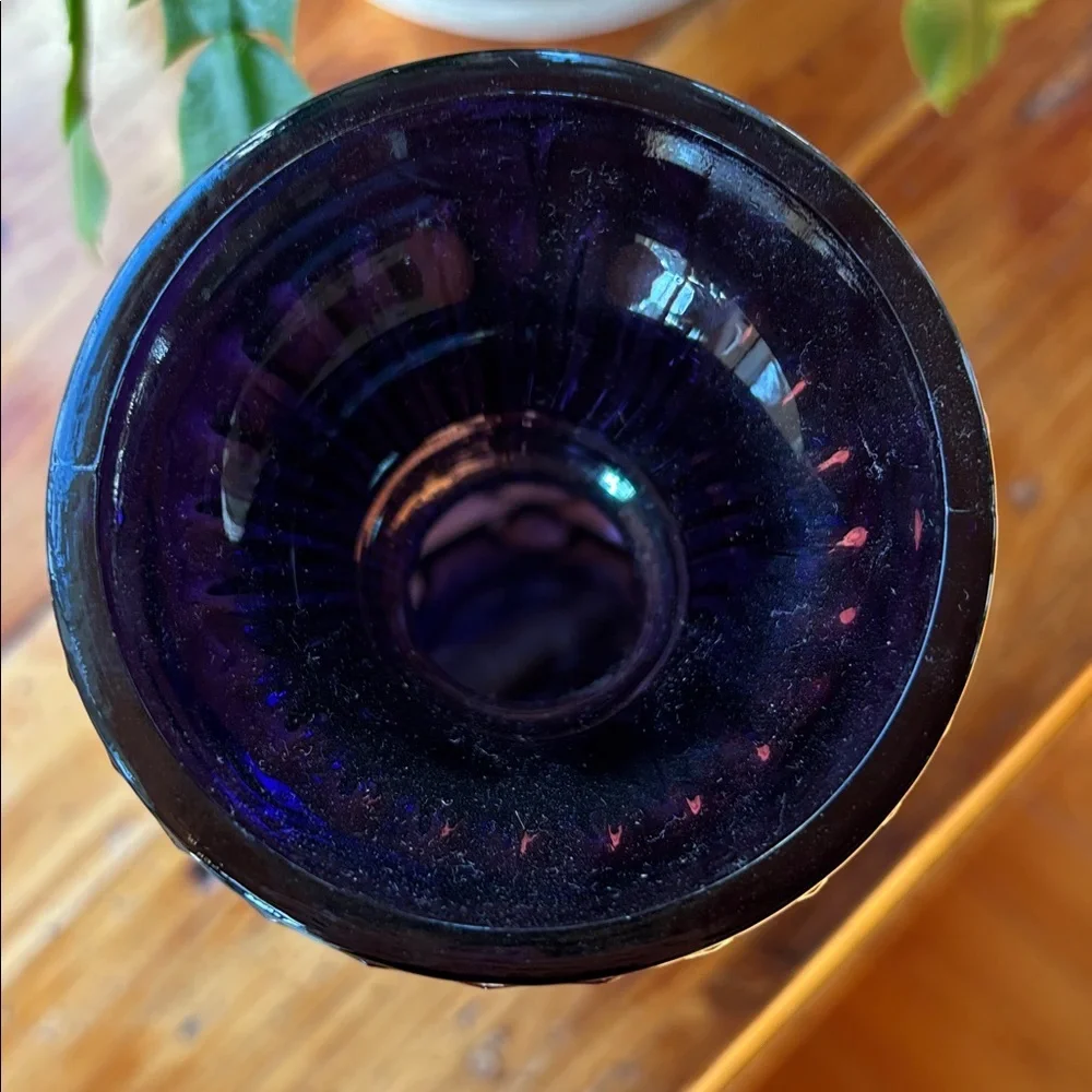Vintage Weston Black Amethyst Glass Vase